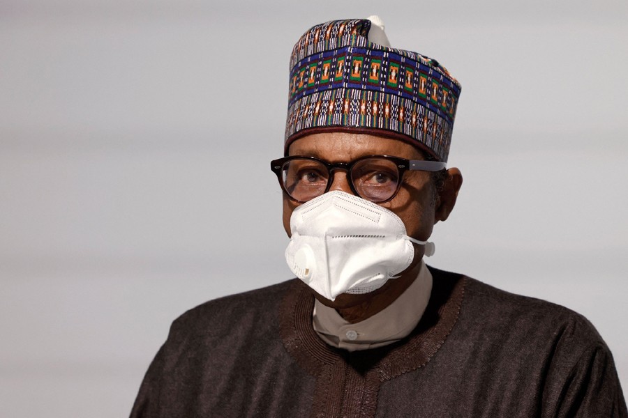 Nigeria's President Muhammadu Buhari poses before the opening session of the Summit on the Financing of African Economies in Paris, France on May 18, 2021 — Reuters/Files