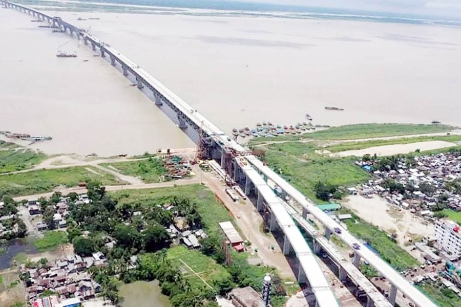 Padma Bridge railway slab placement completed