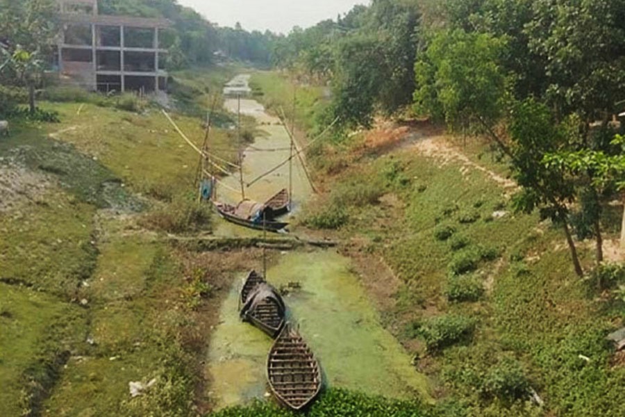 A view of the river Chandana in Rajbari district — FE Photo