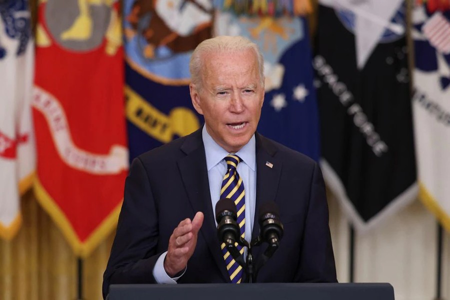 US President Joe Biden delivers remarks on the administration's continued drawdown efforts in Afghanistan in a speech from the East Room at the White House in Washington US on July 8, 2021 — Reuters/Files