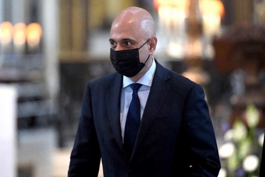 Britain's new Health Secretary Sajid Javid arrives for a thanksgiving service to celebrate the NHS' birthday, in St Paul's Cathedral in London, Britain, July 5, 2021. Stefan Rousseau/Pool via REUTERS