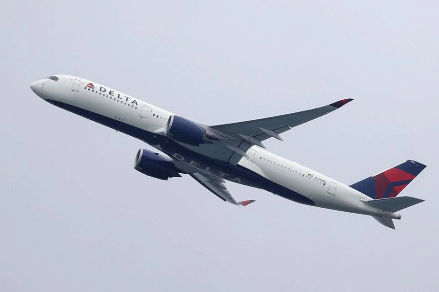 A Delta Air Lines Airbus A350-900 plane takes off from Sydney Airport in Sydney, Australia, October 28, 2020 — Reuters/Files