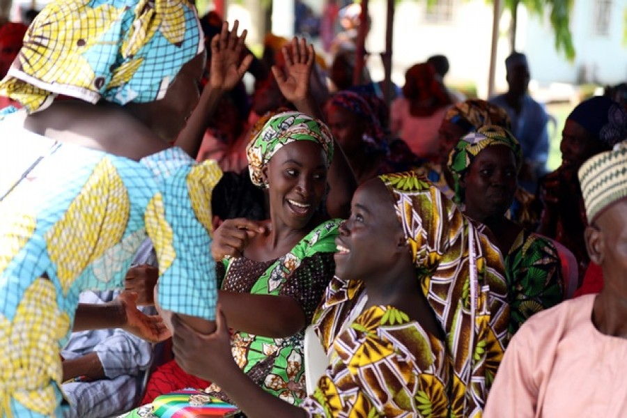 82 Chibok school girls reunite with their families in Abuja, Nigeria May 20, 2017. REUTERS