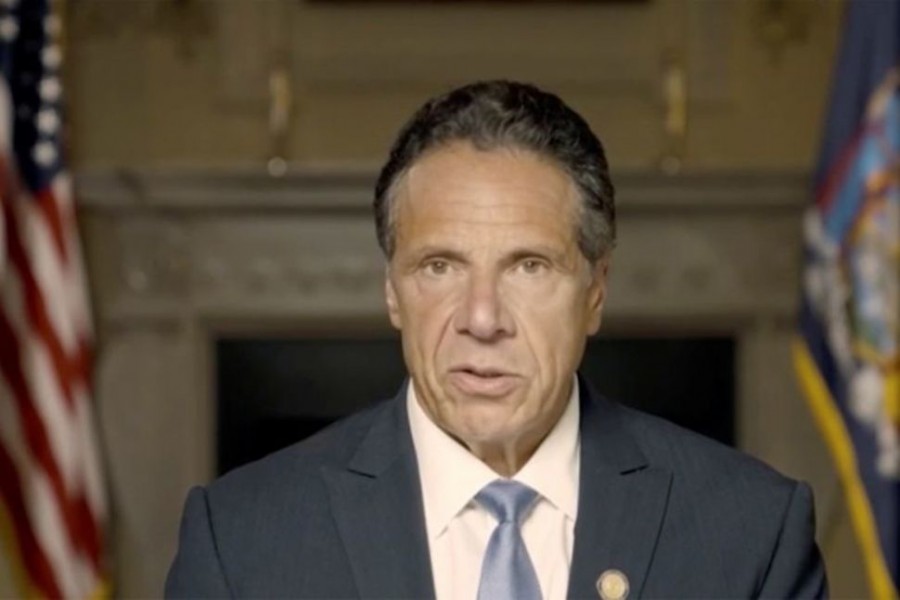 New York Governor Andrew Cuomo makes a statement in this screen grab taken from a pre-recorded video released by Office of the NY Governor, in New York, US on August 3, 2021 — Reuters photo