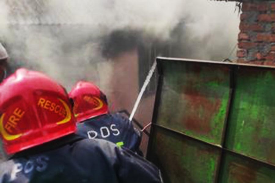 Furniture shop catches fire in city