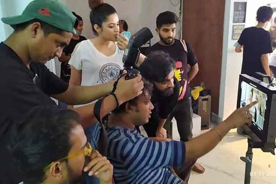 ‘প্রীতিলতা’ সিনেমার শুটিংয়ে পরীমনি।