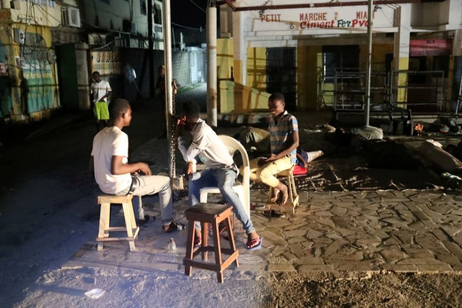 People are seen outside their home after tremors shook buildings, following Saturday's earthquake in Les Cayes, Haiti on August 18, 2021 — Reuters photo