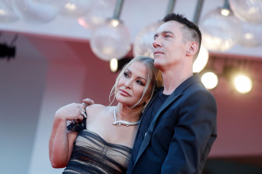 The 78th Venice Film Festival - Premiere screening of the film "Freaks out" in competition - Red Carpet Arrivals - Venice, Italy September 8, 2021 - Singer Anastacia and actor Jonathan Rhys Meyers pose. REUTERS/Yara Nardi