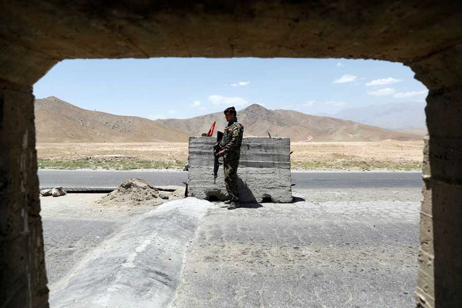 An Afghan National Army soldier standing guard at a check post near Bagram US air base, on the day the last of American troops vacated it, at Parwan province in Afghanistan on July 2 this year –Reuters file photo