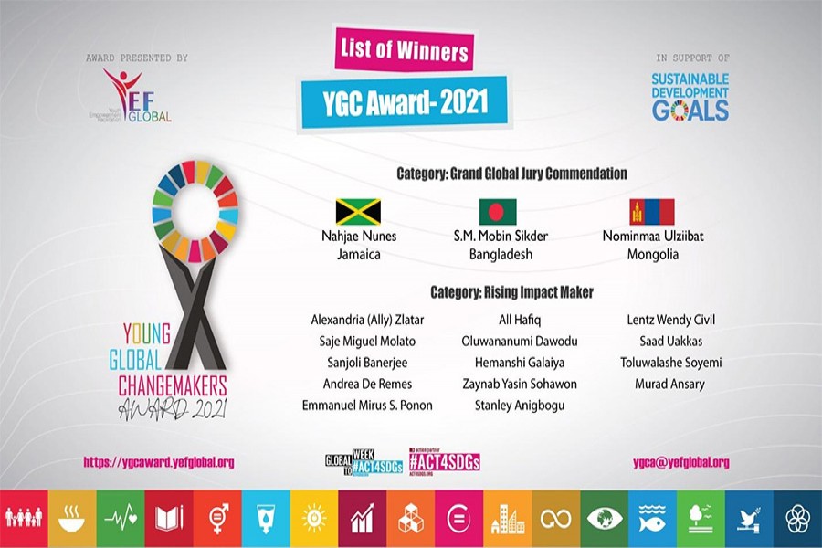 Two Bangladeshis win Young Global Changemakers Award 2021
