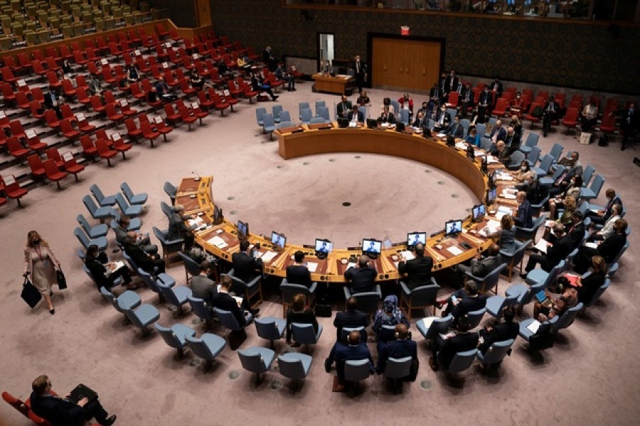 General view of the United Nations Security Council meeting during the 76th Session of the UN General Assembly in New York City, US September 23, 2021 -- Reuters/Files