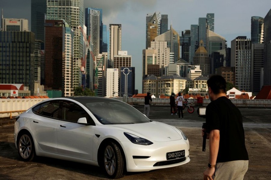 Tesla EV sales boom in Singapore, pushing rivals' models off the streets