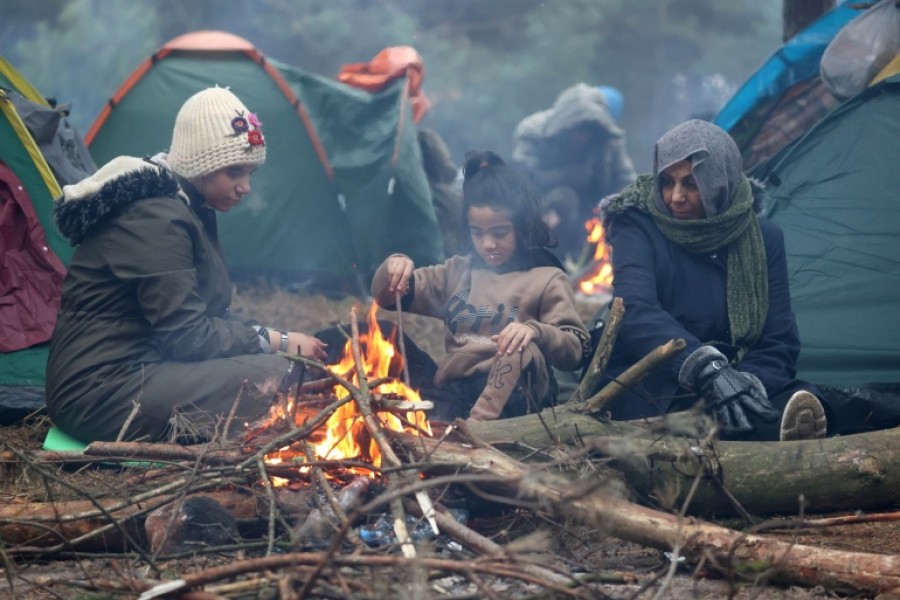 -- Human rights groups have criticised Poland and Belarus for their treatment of asylum seekers stranded at the countries' shared border [Ramil Nasibulin/BelTA/Handout via Reuters]