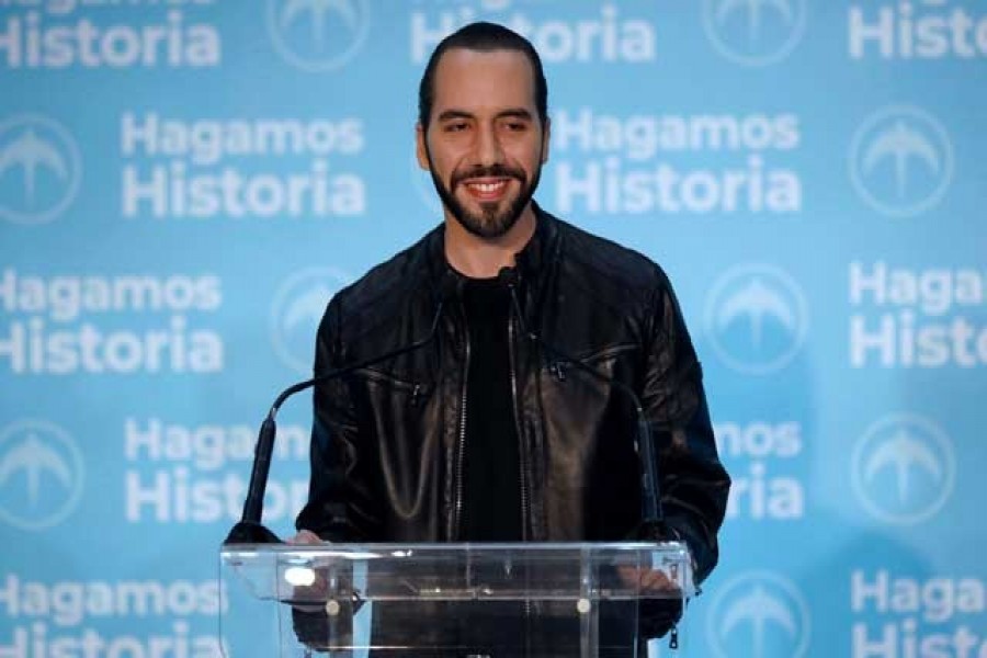 Presidential candidate Nayib Bukele of the Great National Alliance (GANA) speaks during a news conference after the presidential election in San Salvador, El Salvador, Feb 3, 2019. REUTERS/Jose Cabezas