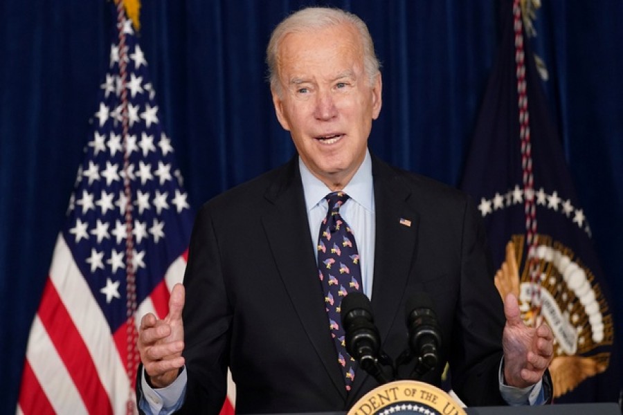 US President Joe Biden speaks about the deadly tornadoes that struck Kentucky, in Wilmington, Delaware, US, December 11, 2021 – Reuters