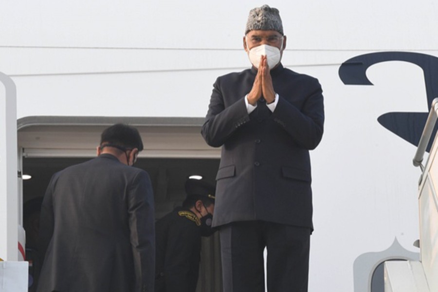 Indian President Kovind arrives in Dhaka on three-day state visit
