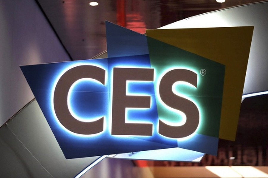 The CES logo is displayed in the lobby of the Las Vegas Convention Center in Las Vegas, Nevada, US, January 5, 2020 – Reuters/Files