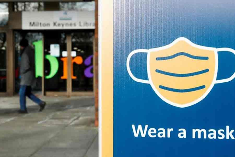 A general view shows signage outside Milton Keynes Central Library in Milton Keynes of Britain on January 11 in 2021 -Reuters file photo