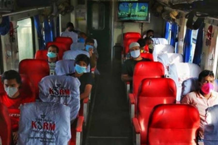 Trains start running at half capacity