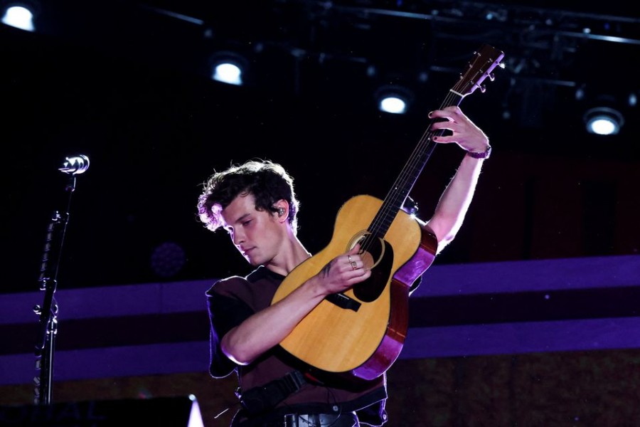 Singer Shawn Mendes performs onstage at the 2021 Global Citizen Live concert at Central Park in New York, US, September 25, 2021. REUTERS/Caitlin Ochs