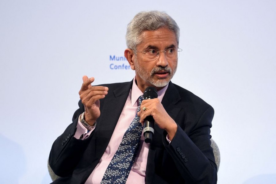 Indian Foreign Minister Subrahmanyam Jaishankar speaks during the annual Munich Security Conference, in Munich, Germany February 19, 2022. REUTERS/Andreas Gebert