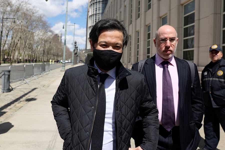 Ex-Goldman Sachs banker Roger Ng exiting the Brooklyn Federal Courthouse (EDNY) after being found guilty for his part in helping embezzle from Malaysia's 1MDB sovereign wealth fund, in New York of US on Friday –Reuters photo