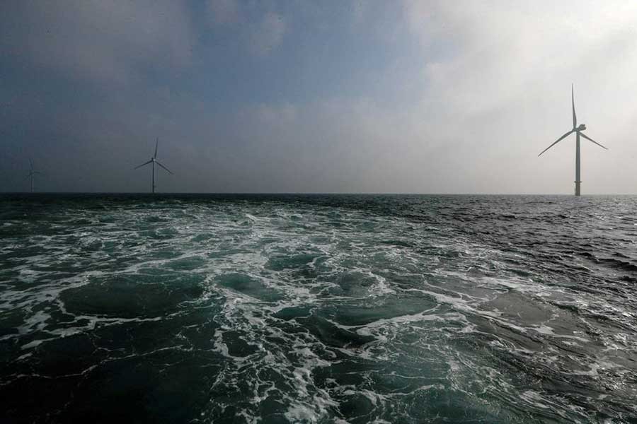 Power-generating windmill turbines at the Eneco Luchterduinen offshore wind farm near Amsterdam of Netherlands  -Reuters file photo