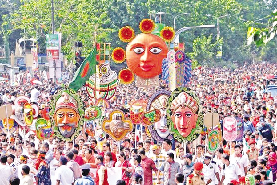 Mangal Shobhajatra, part of Pahela Baishakh celebration in Dhaka