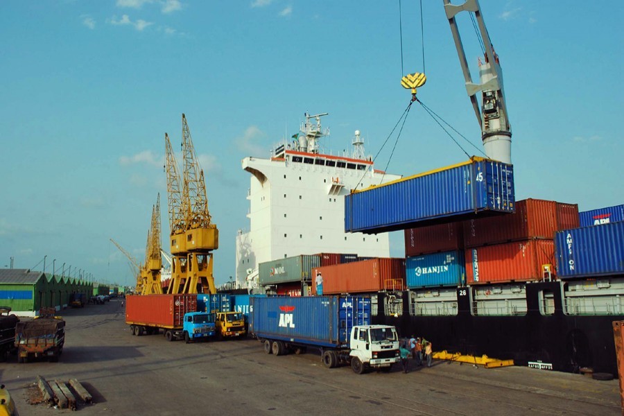 A partial view of Chittagong Port is seen in this undated photo