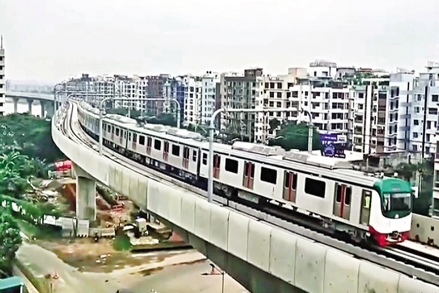 Construction work of metro rail's Uttara to Agargaon section completed