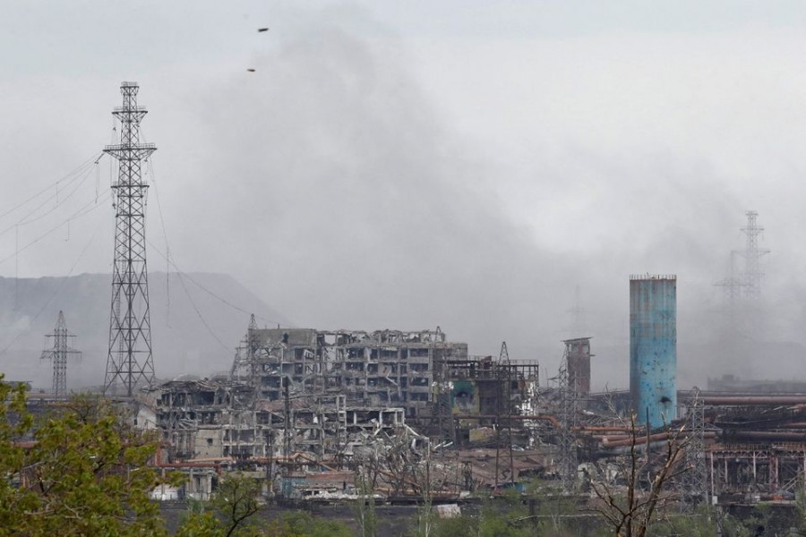 A view shows destroyed facilities of Azovstal Iron and Steel Works during Ukraine-Russia conflict in the southern port city of Mariupol, Ukraine May 13, 2022. REUTERS/Alexander Ermochenko