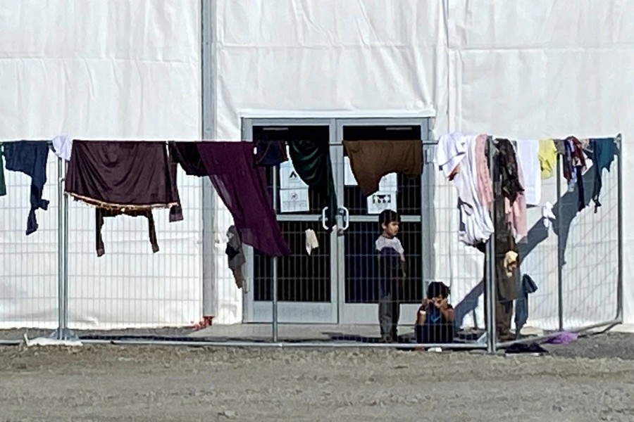 A structure housing Afghan evacuees is seen at Joint Base McGuire-Dix-Lakehurst, New Jersey, which has surged housing and supplies to host more than 9,300 Afghans awaiting resettlement in the United States on September 27, 2021 — Reuters/Files