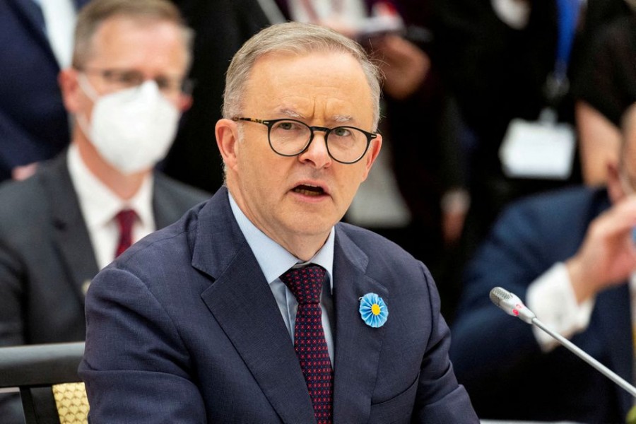 Australian Prime Minister Anthony Albanese attends the Quad leaders’ summit, in Tokyo, Japan on May 24, 2022 — Pool via Reuters