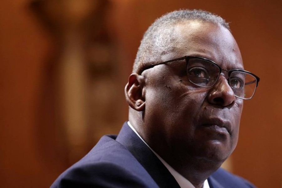 US Secretary of Defense Lloyd Austin testifies before the Senate Appropriations Committee Subcommittee on Defense in Washington, US, May 3, 2022. Win McNamee/Pool via REUTERS/File Photo