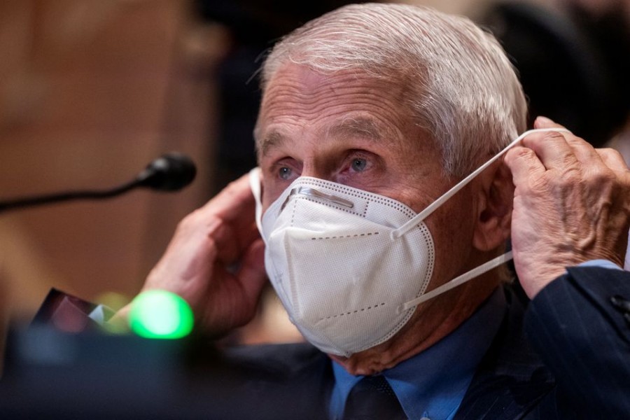 Director of the National Institute of Allergy and Infectious Diseases Dr. Anthony Fauci seen wearing his mask — Pool via REUTERS/Files