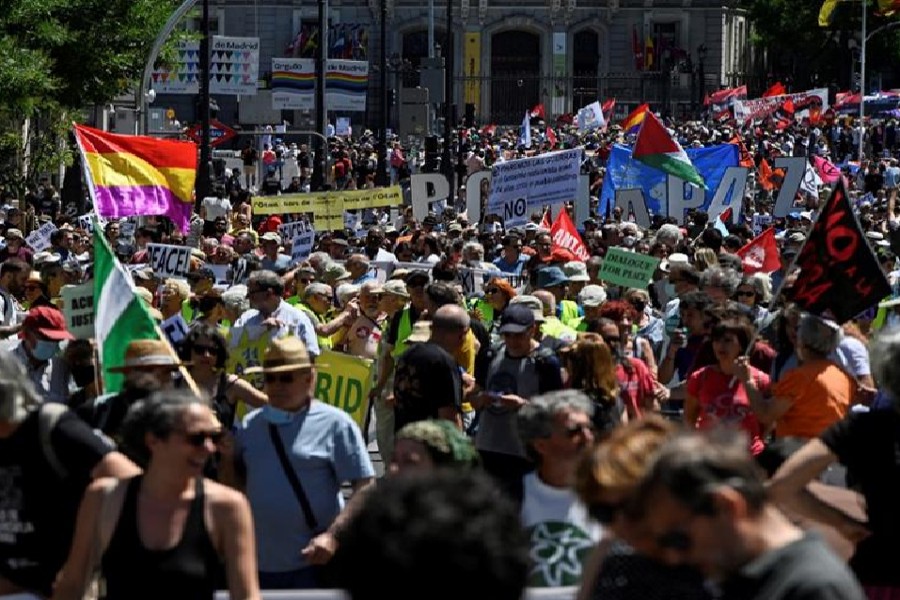 Thousands protest in Madrid against NATO summit