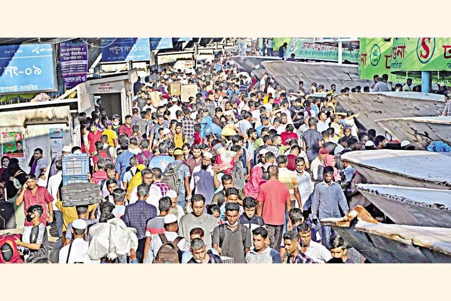 Eid trip: Thousands leave Dhaka