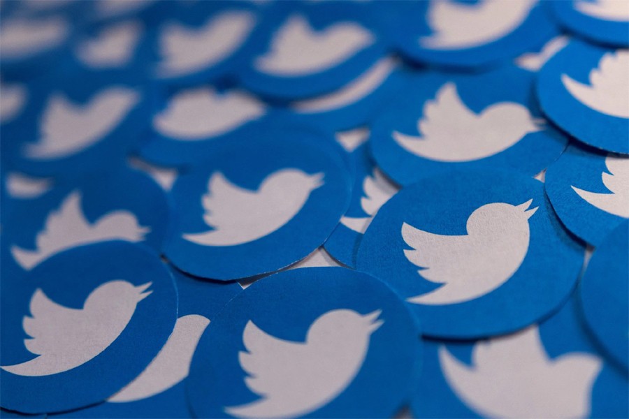 Printed Twitter logos are seen in this picture illustration taken on April 28, 2022 — Reuters/Files