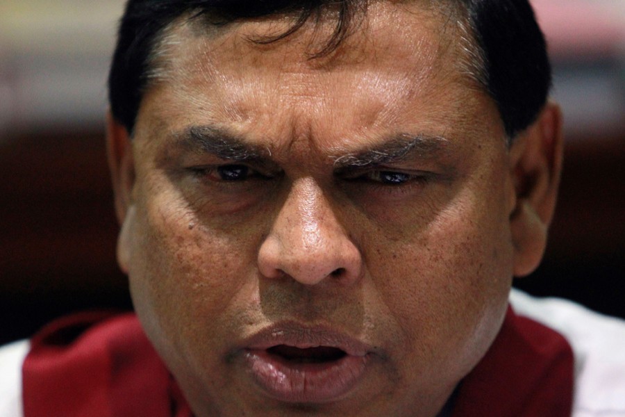 Basil Rajapaksa, speaks during an interview with Reuters in Colombo on April 10, 2012 — Reuters/Files