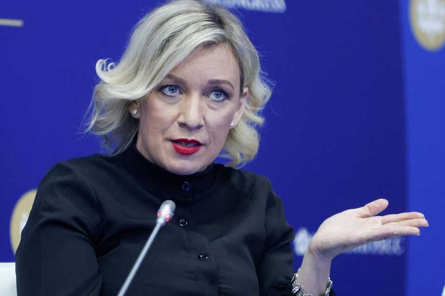 Russia's Foreign Ministry spokeswoman Maria Zakharova speaks during a session of the St. Petersburg International Economic Forum (SPIEF) in Saint Petersburg, Russia Jun 16, 2022. REUTERS/Maxim Shemetov