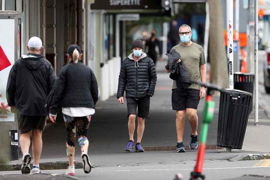 People exercising during a lockdown to curb the spread of a Covid-19 outbreak in Auckland of New Zealand on August 26 last year –Reuters file photo