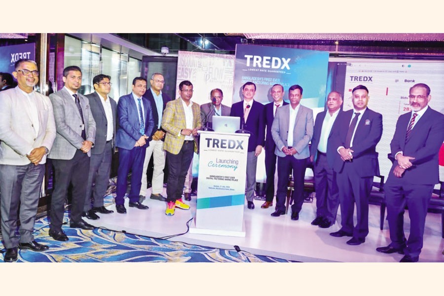 TREDX, a digital factoring marketplace, was launched at a hotel in the capital on Sunday. Payment Systems Director of Bangladesh Bank Mezbaul Haque, Chairman of Association of Bankers Bangladesh Selim RF Hussain, and co-founders of TREDX Abul Kasem Khan, Dr M Masrur Reaz and Raja Debnath were present, among others, at the event