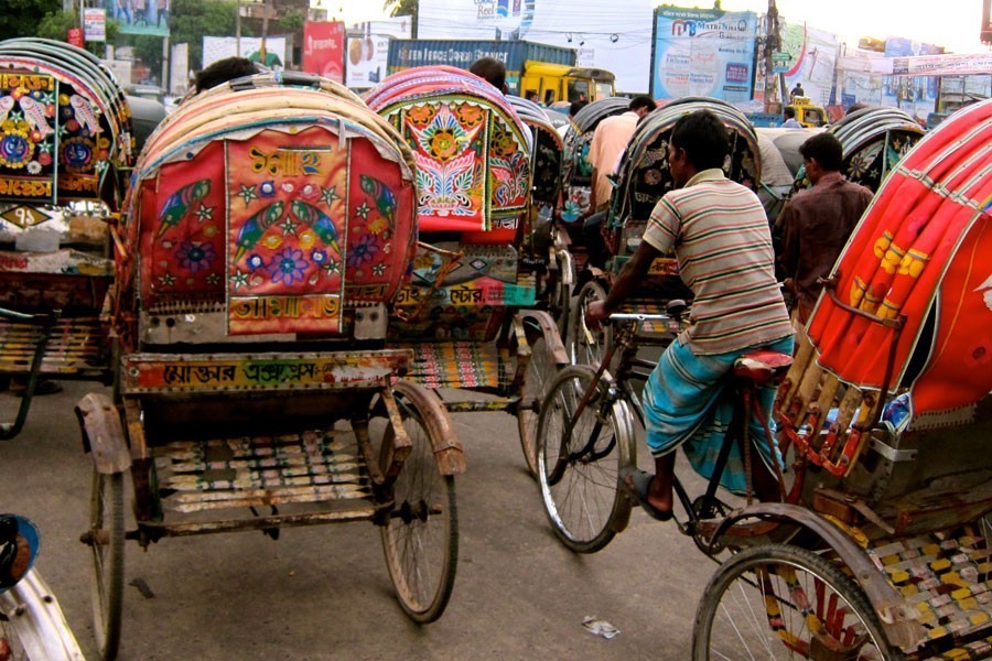 Rickshaws with QR codes