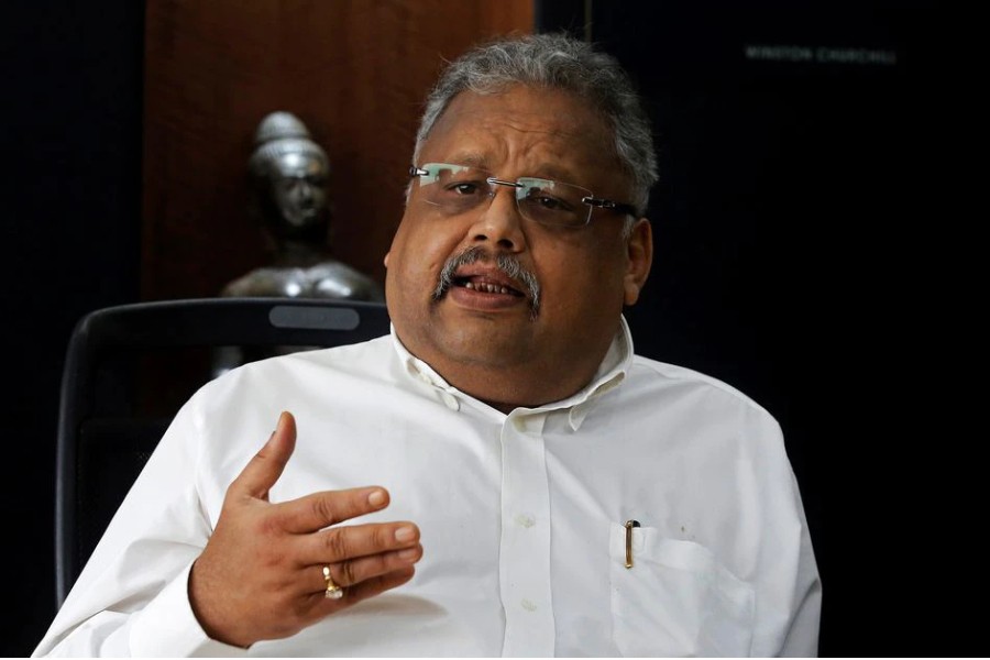 Rakesh Jhunjhunwala, Partner, Rare Enterprises, speaks during an interview with Reuters in Mumbai, India November 14, 2017. REUTERS/Shailesh Andrade