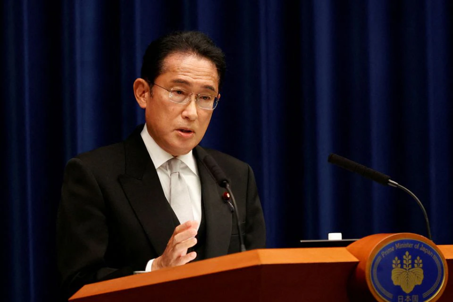 Japanese Prime Minister Fumio Kishida speaks during a news conference at the prime minister's official residence in Tokyo, Japan, August 10, 2022. Rodrigo Reyes Marin/Pool via REUTERS/File Photo