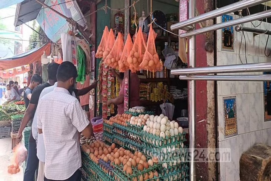 ডিমের দোকানে ক্রেতারা। ফাইল ছবি।