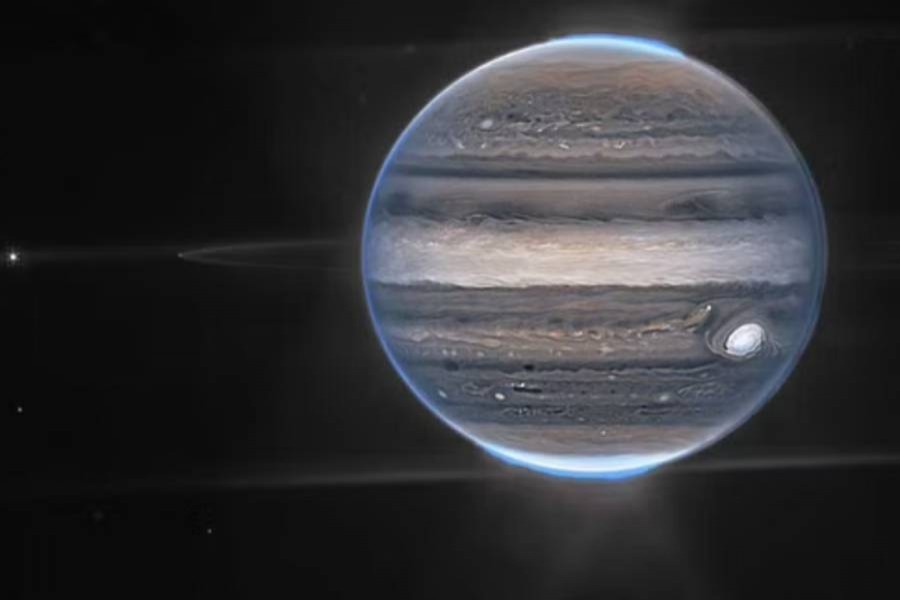 জেমস ওয়েব টেলিস্কোপে ধরা পড়া বৃহস্পতি গ্রহ। ছবি: নাসা