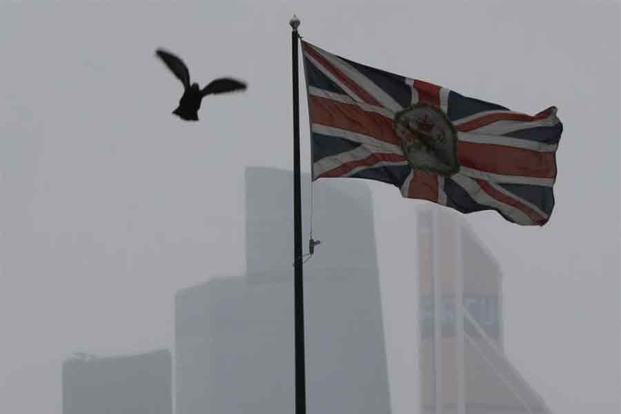 The British flag on the embassy building in front of the Moscow International Business Centre in Russia –Reuters file photo