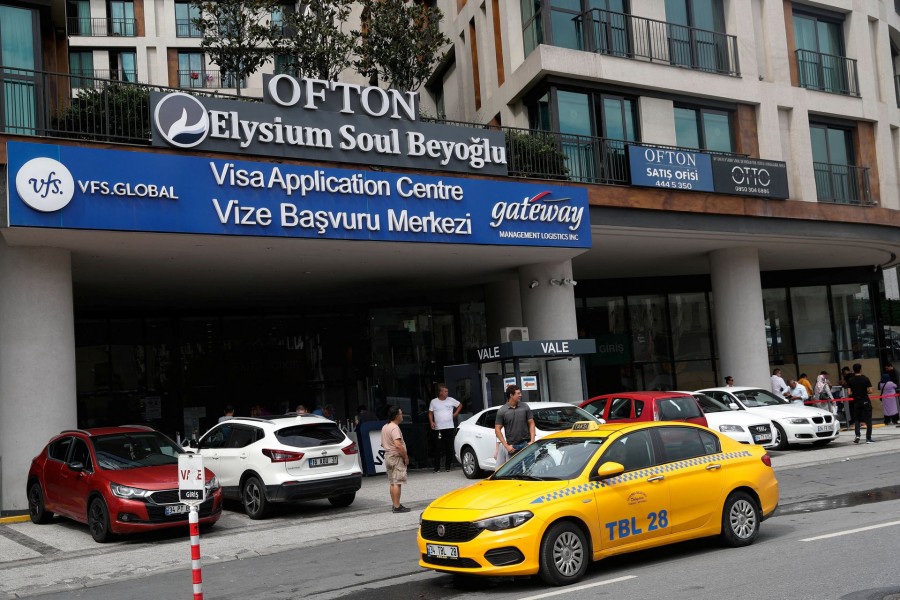 A visa application center of VFS Global is seen in Istanbul, Turkey on August 25, 2022 — Reuters photo