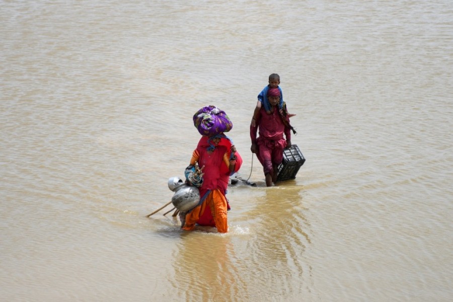 More than 100 districts across four provinces have been hit by the floods [Yasir Rajput/Reuters]